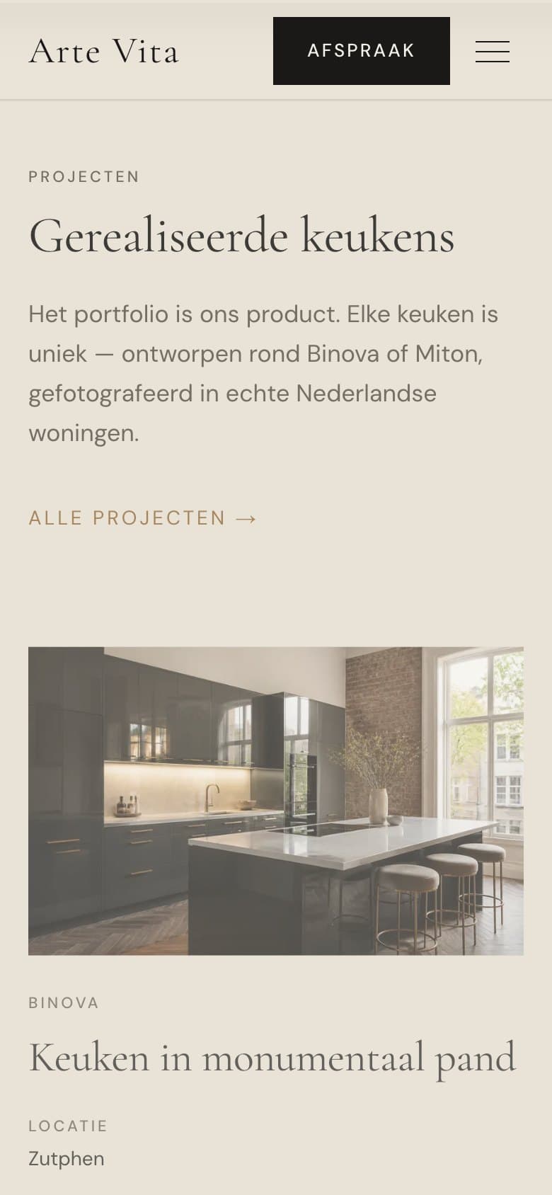 Mobiele pagina van Arte Vita