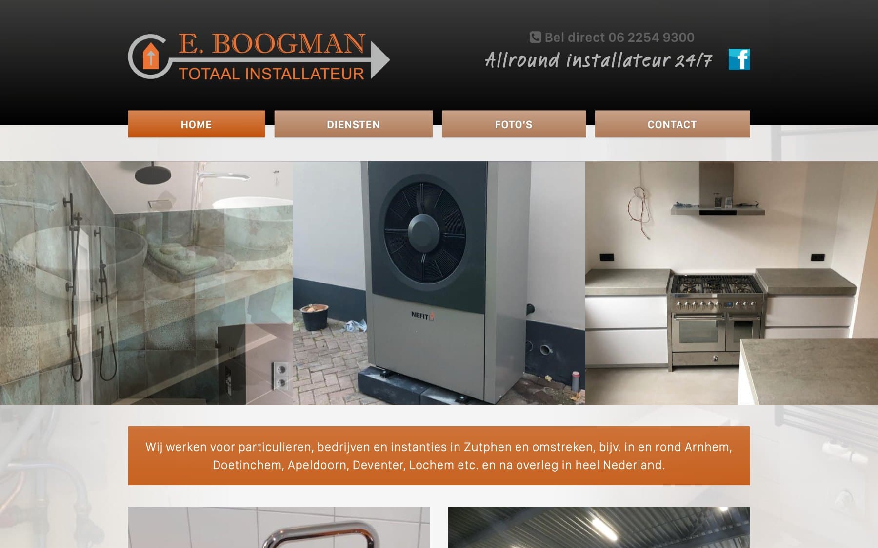 Oude website van Boogman Totaal Installateur
