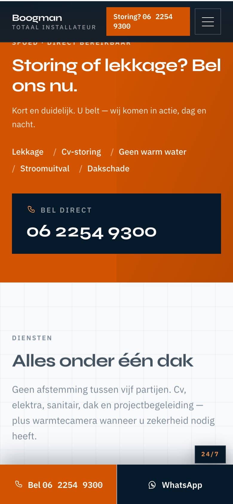 Mobiele pagina van Boogman Totaal Installateur