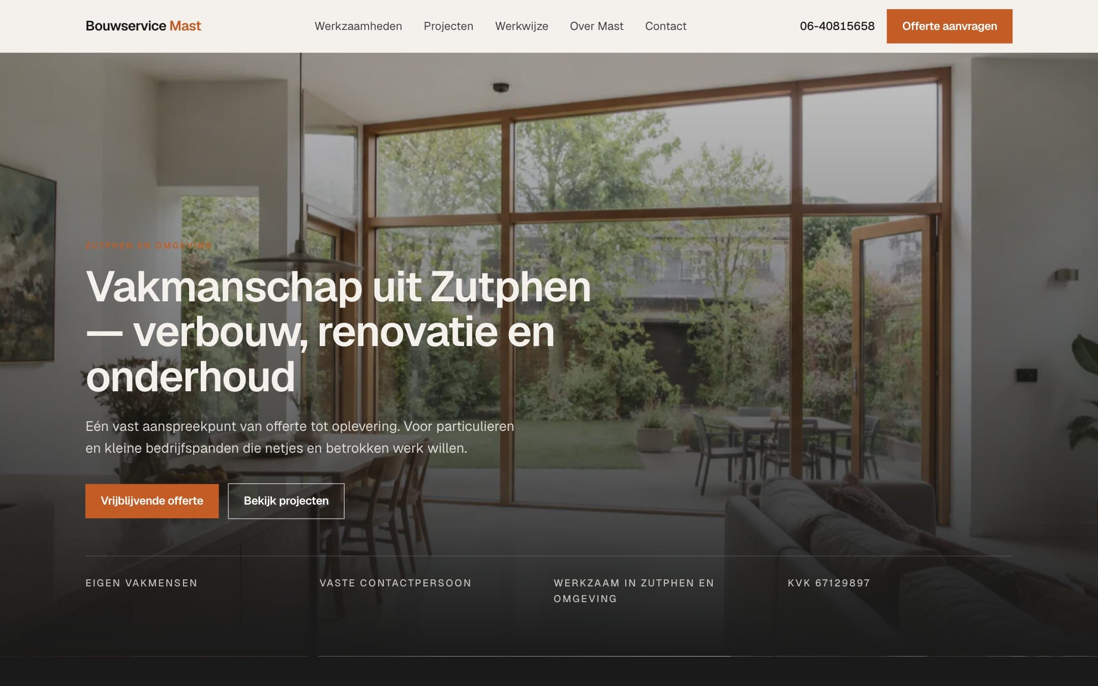 Nieuwe website van Bouwservice Mast