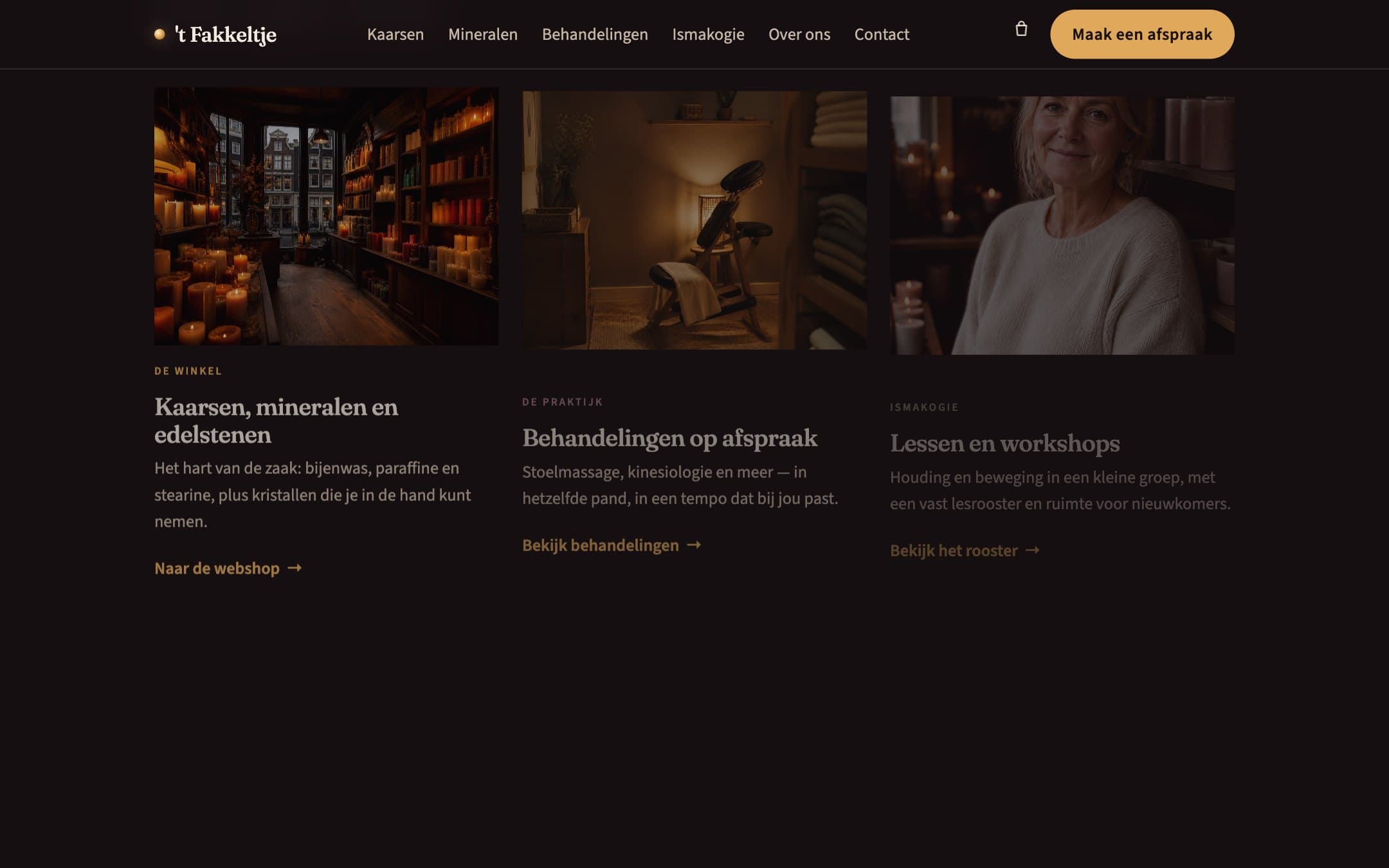 Detail op de nieuwe site van 't Fakkeltje
