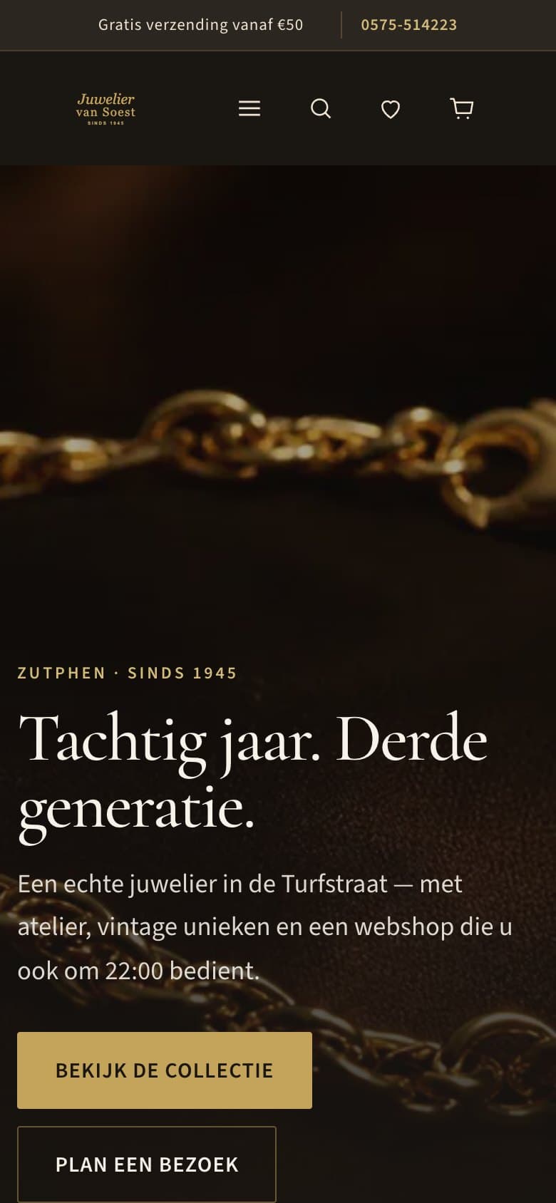 Mobiele homepage van Juwelier van Soest