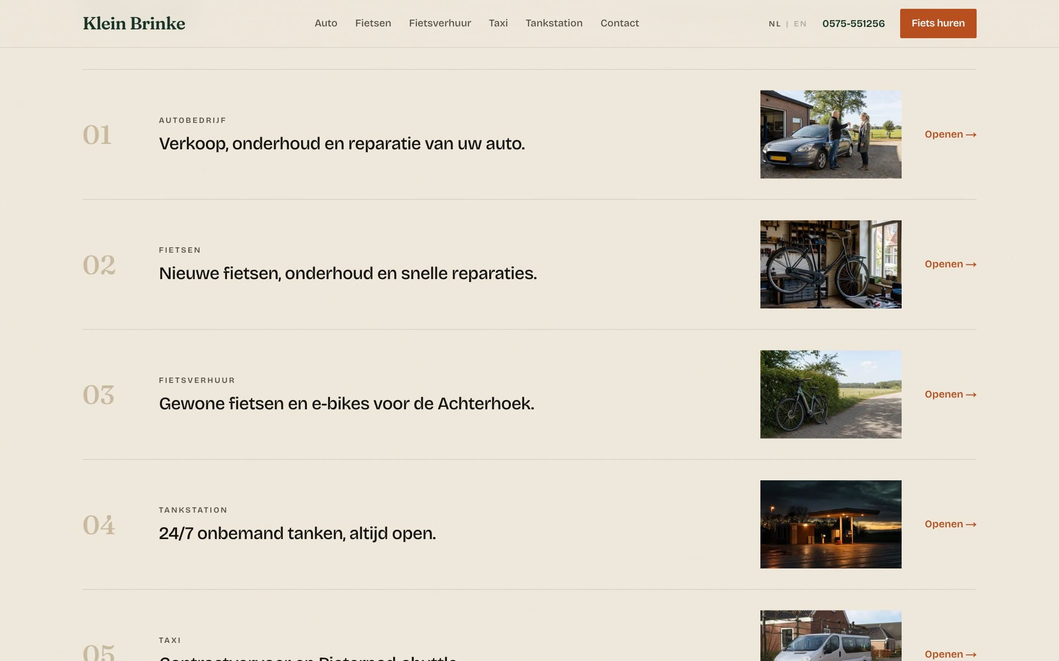 Detail op de nieuwe site van Klein Brinke