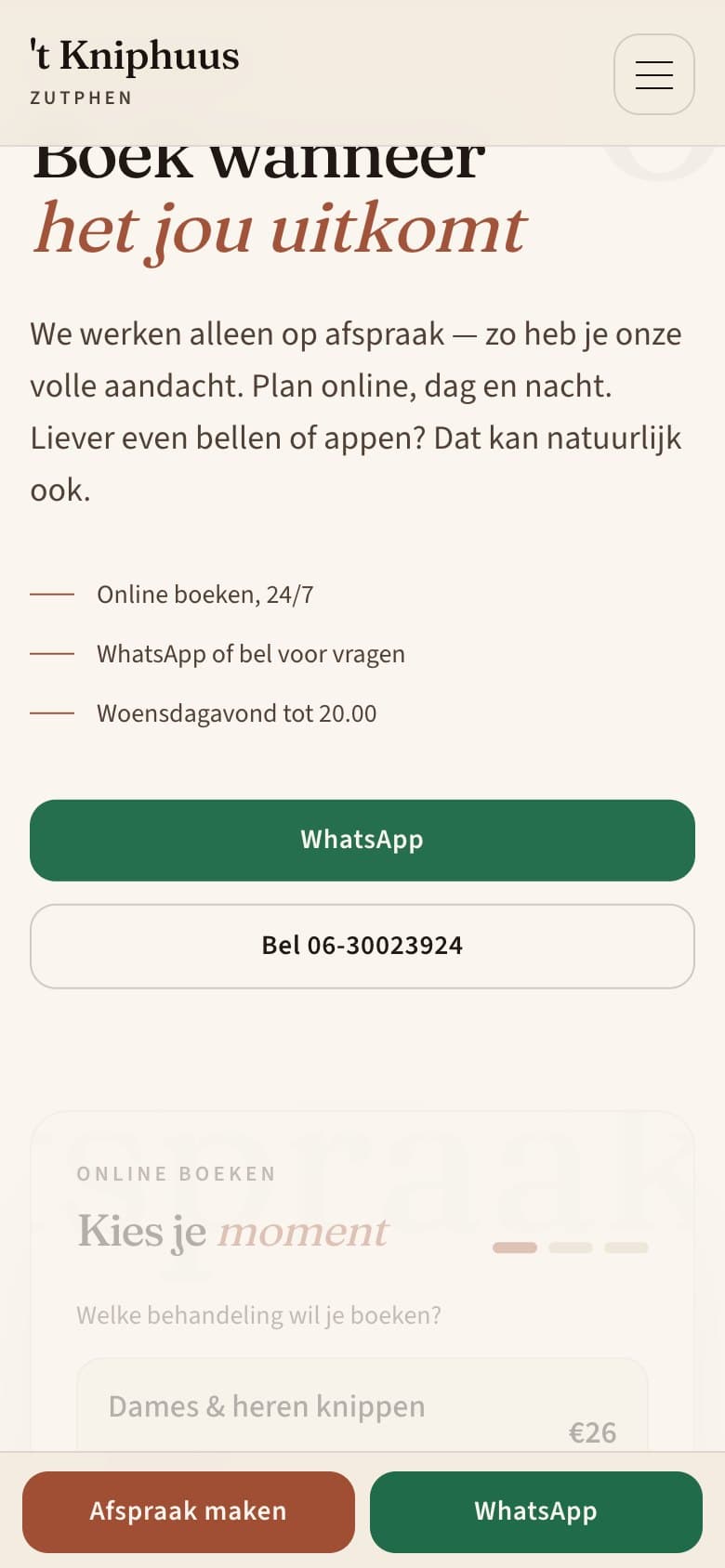 Mobiele pagina van 't Kniphuus