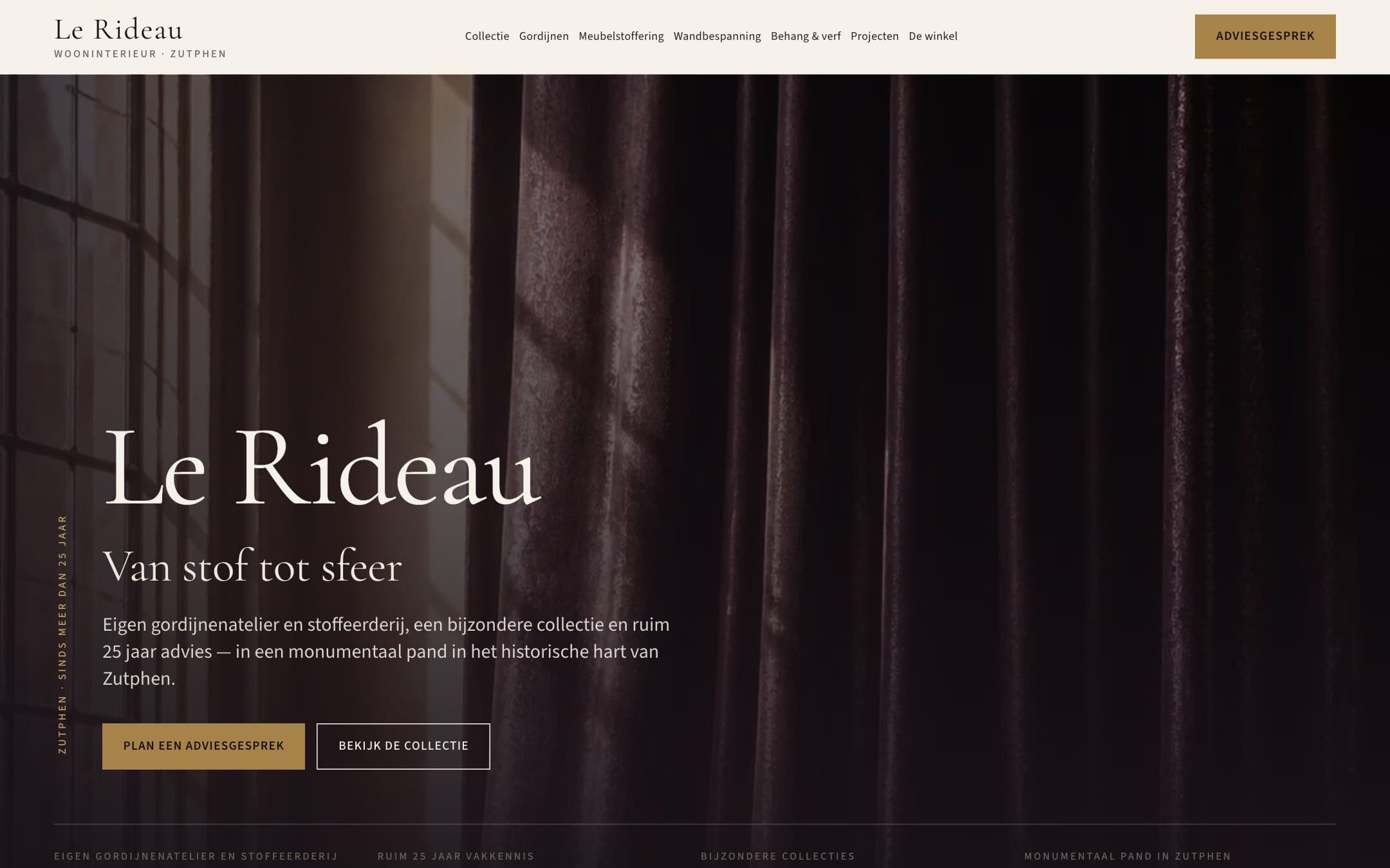 Nieuwe website van Le Rideau