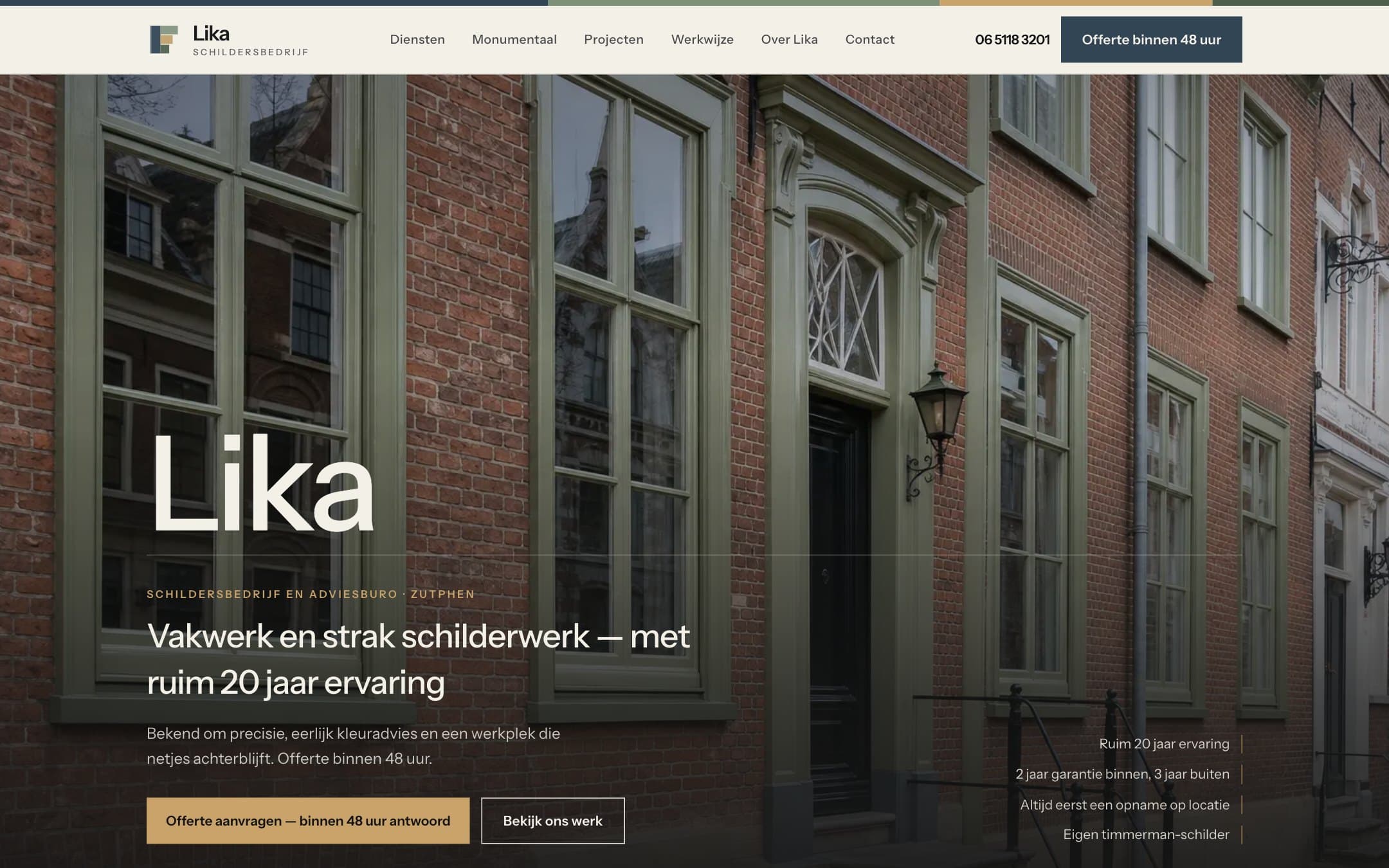 Nieuwe website van Lika Schildersbedrijf