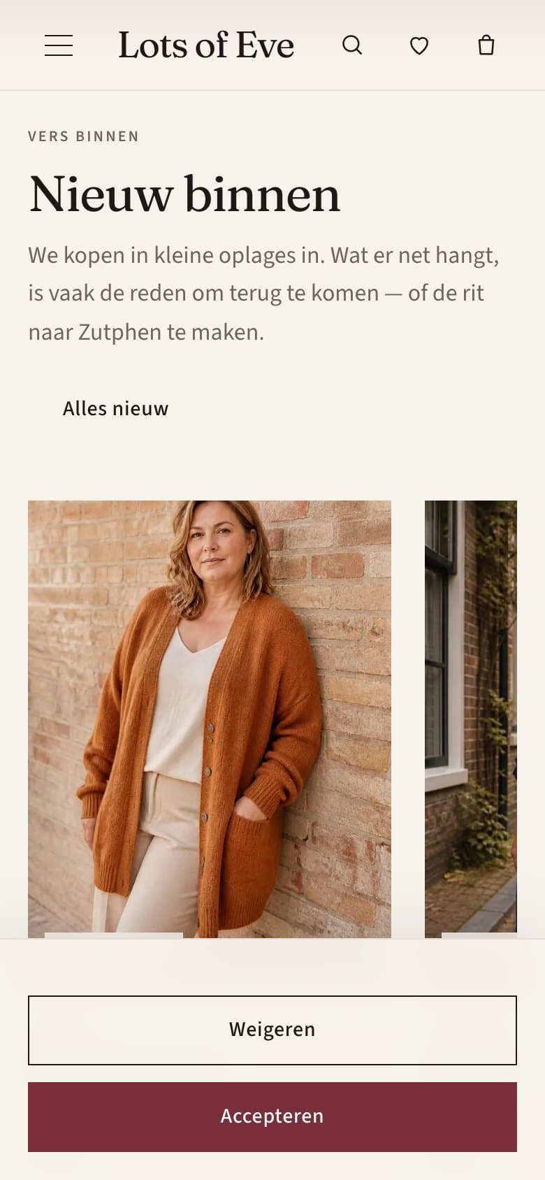 Mobiele pagina van Lots of Eve