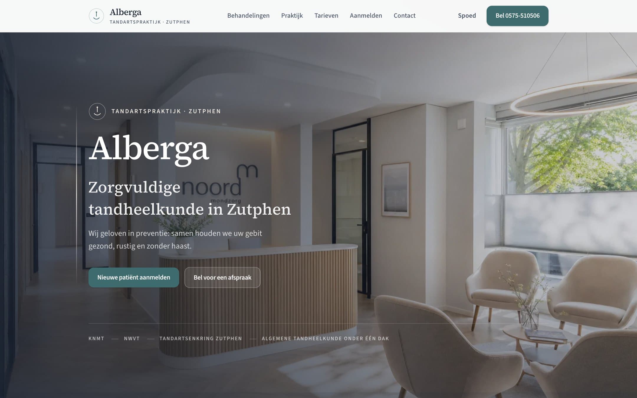 Nieuwe website van Tandartspraktijk Alberga