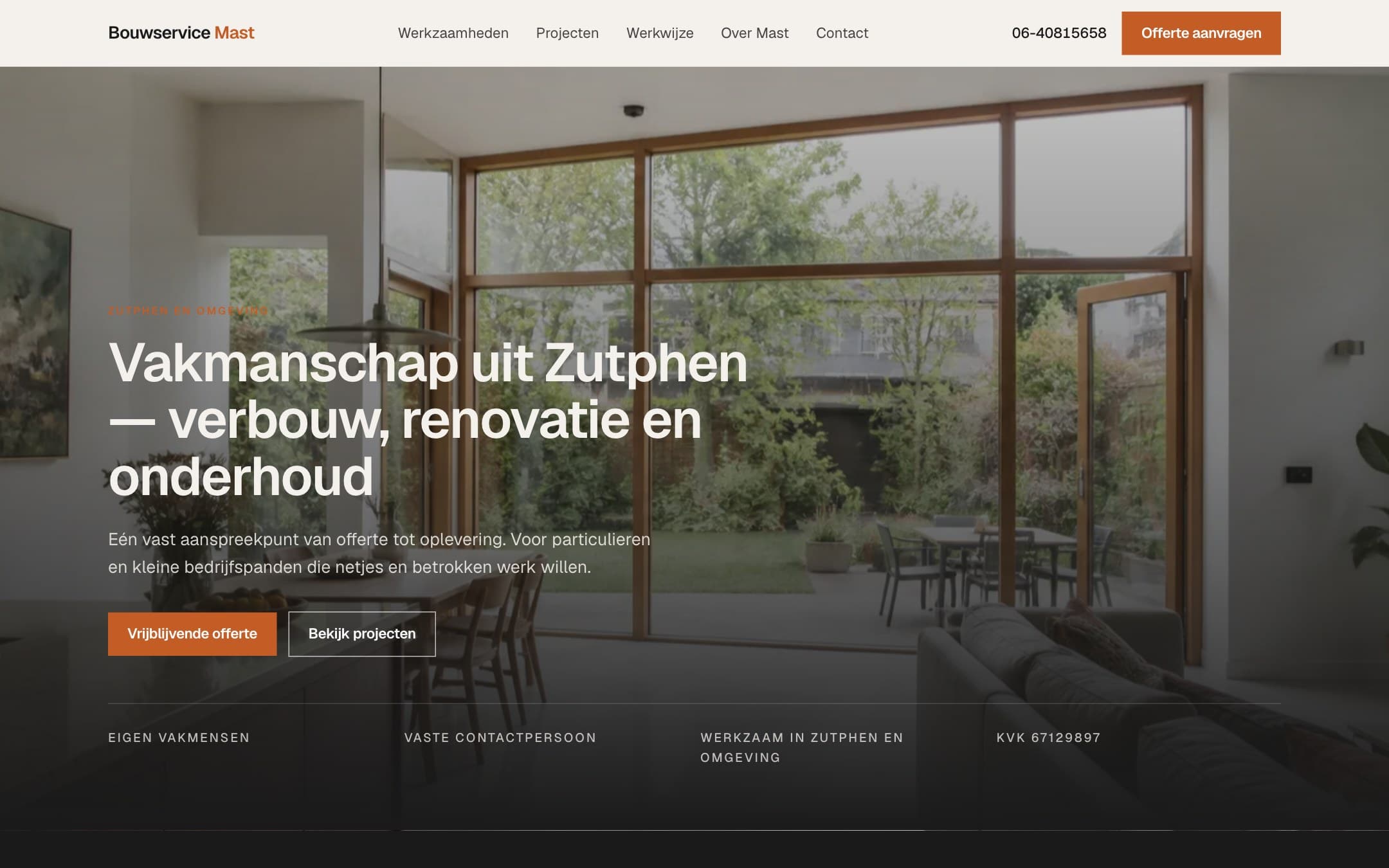 Website van Bouwservice Mast