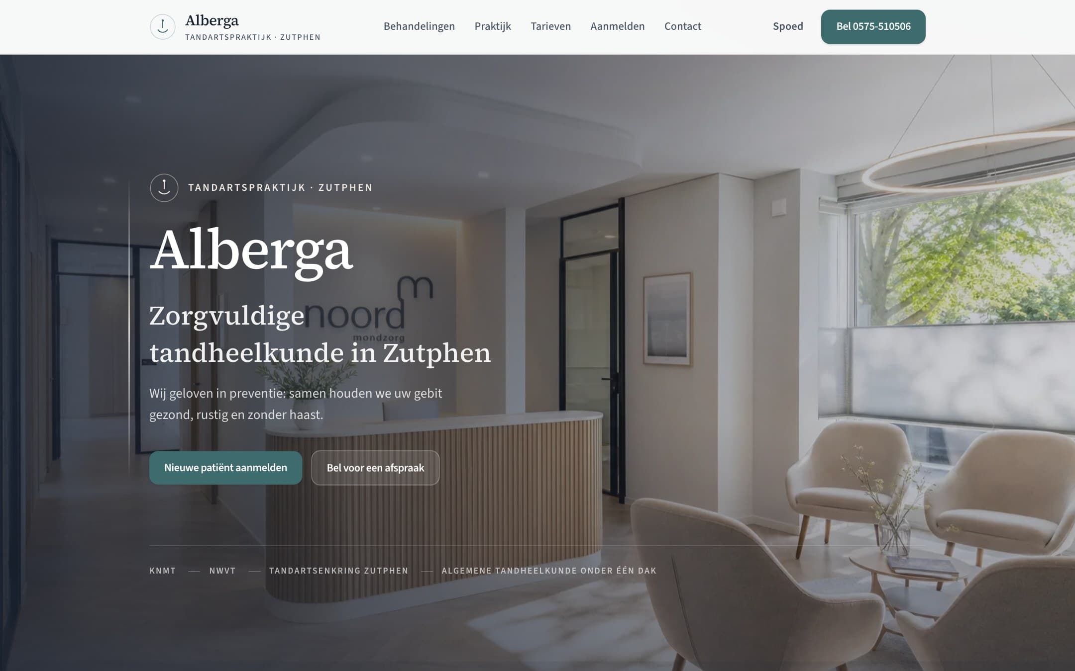 Website van Tandartspraktijk Alberga