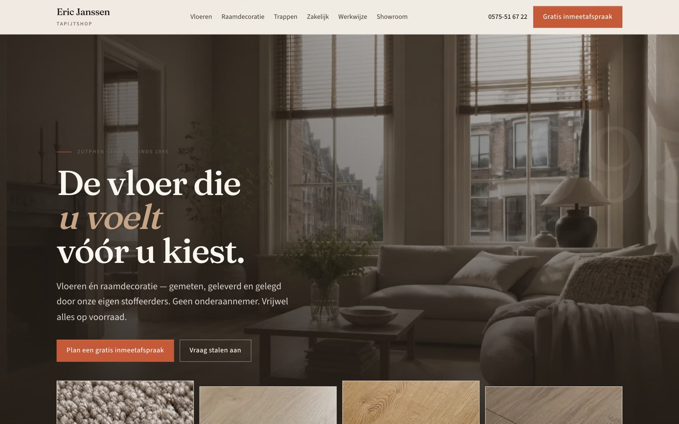 Website van Tapijtshop Eric Janssen